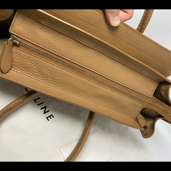 Authentic CELINE Mini camel Leather Luggage Tote Bag - Picture 16 of 16